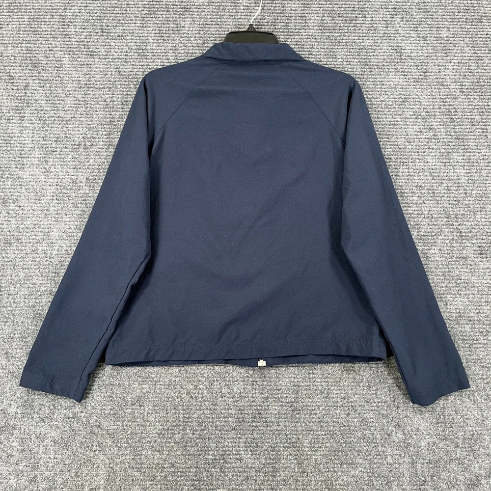 Nike Full Zip Track Jacket Women S Navy Blue White Stripe Athletic Activewear